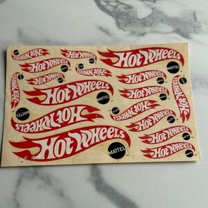 Vintage Hot Wheels Red Flame Logo Sticker Sheet by Mattel